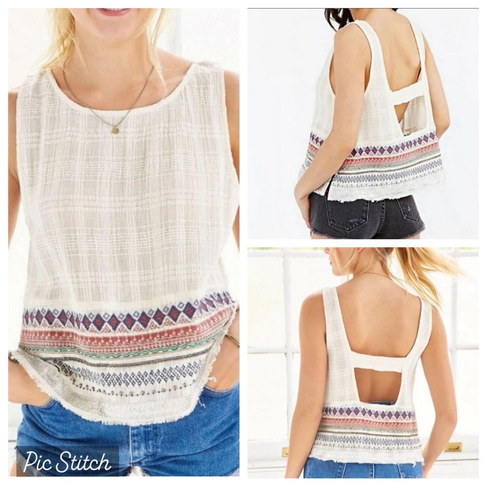 Urban Outfitters Ecote 100% Cotton Embroidered Top